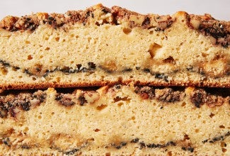 Cross section of coffee cake