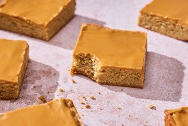 Dirty Chai Bars with a bite taken out