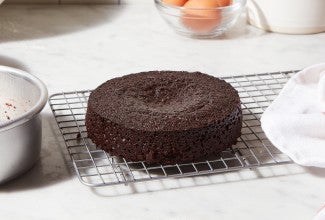 Chocolate cake with a sunken center