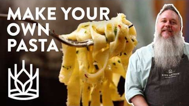 Click to open a video entitled Homemade Pasta with Semolina & '00' Pizza Flour